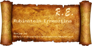 Rubinstein Ernesztina névjegykártya